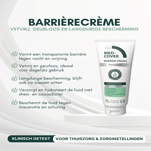 MedCover Barrièrecrème Transparant - Vetvrij - Geurloos - Langdurige Huidbescherming - Klinisch getest