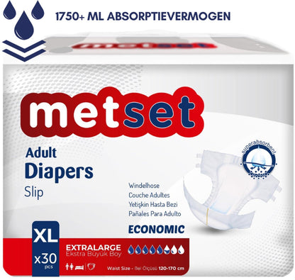 Medcare Metset – Incontinentieluiers – Maat XL – 30 stuks – Voordeelverpakking – Hoge absorptie & Comfort – Unisex