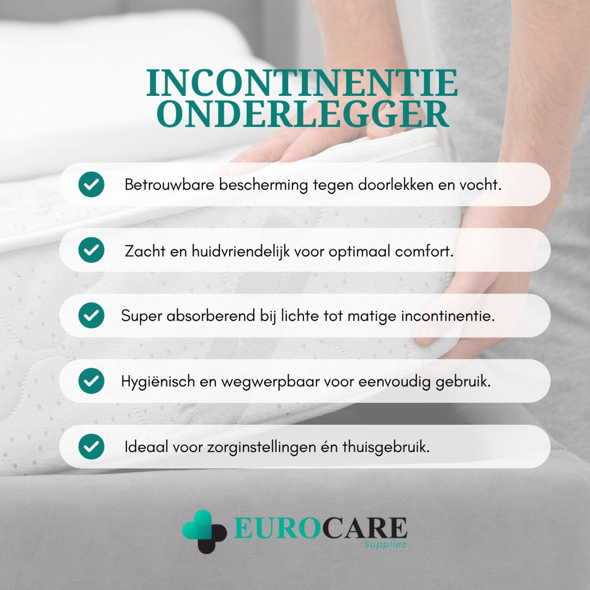 120 stuks voordeelpakket – Medcare Bed Onderleggers plus 60x90 cm – 4 x 30 stuks – Sterke Bescherming & Hoog Absorptievermogen (1100+ ml)