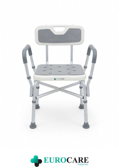 Eurocare Premium Douchestoel – Verstelbaar & Lichtgewicht Kliksysteem – Antislip – Met Douchekophouder – Inclusief Gratis Handvat