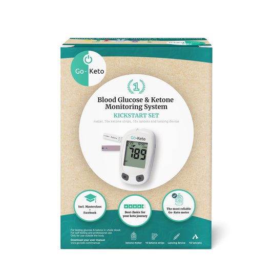 Go-Keto | Kickstart Set | Ketone & Bloed Glucose Meter (mmol/L) | 1 x Go-Keto Kickstart Set | Ketose dieet | Ketonentest