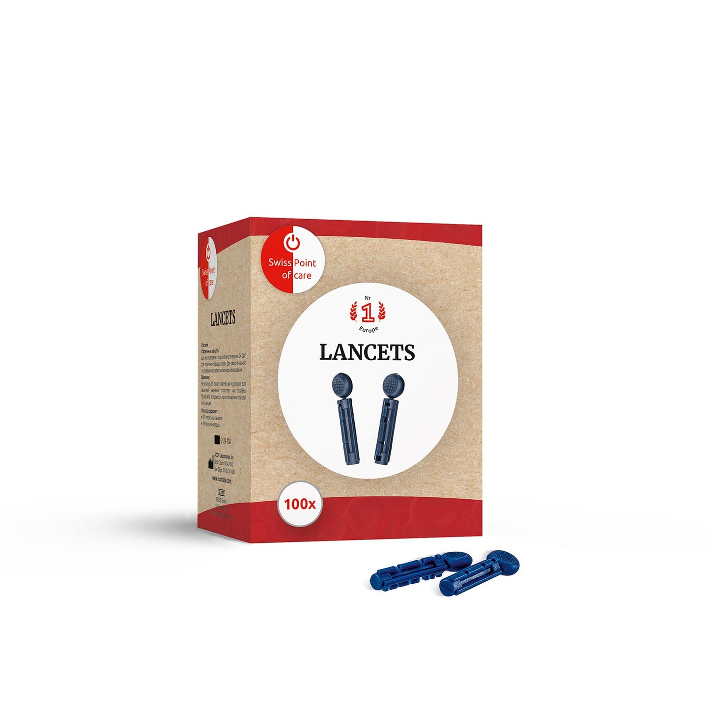 Swiss Point Of Care lancetten 100 stuks