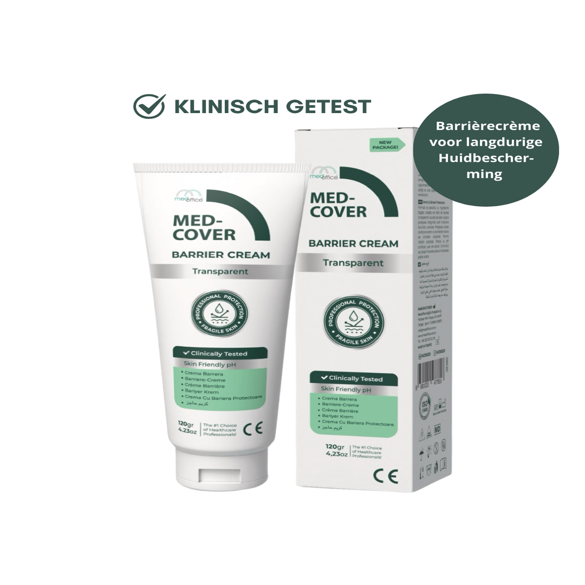 MedCover Barrièrecrème Transparant - Vetvrij - Geurloos - Langdurige Huidbescherming - Klinisch getest