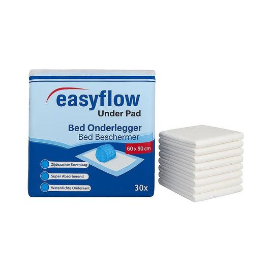 30 stuks - Easyflow - Incontinentie onderlegger voor matras - 30 stuks in bulk verpakking - 60 x 90 cm - hoge kwaliteit onderlegger - beste prijs / kwaliteit