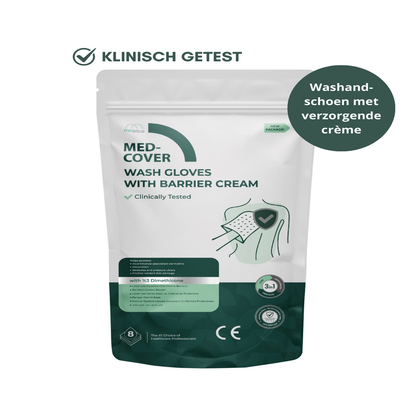 MedCover - Washandschoenen met verzorgende barrière crème - 10 stuks - Hydraterend - Huidbeschermend - Klinisch Getest